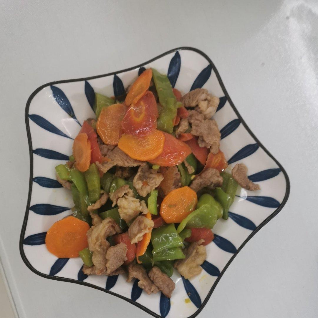 青椒胡萝卜炒肉
