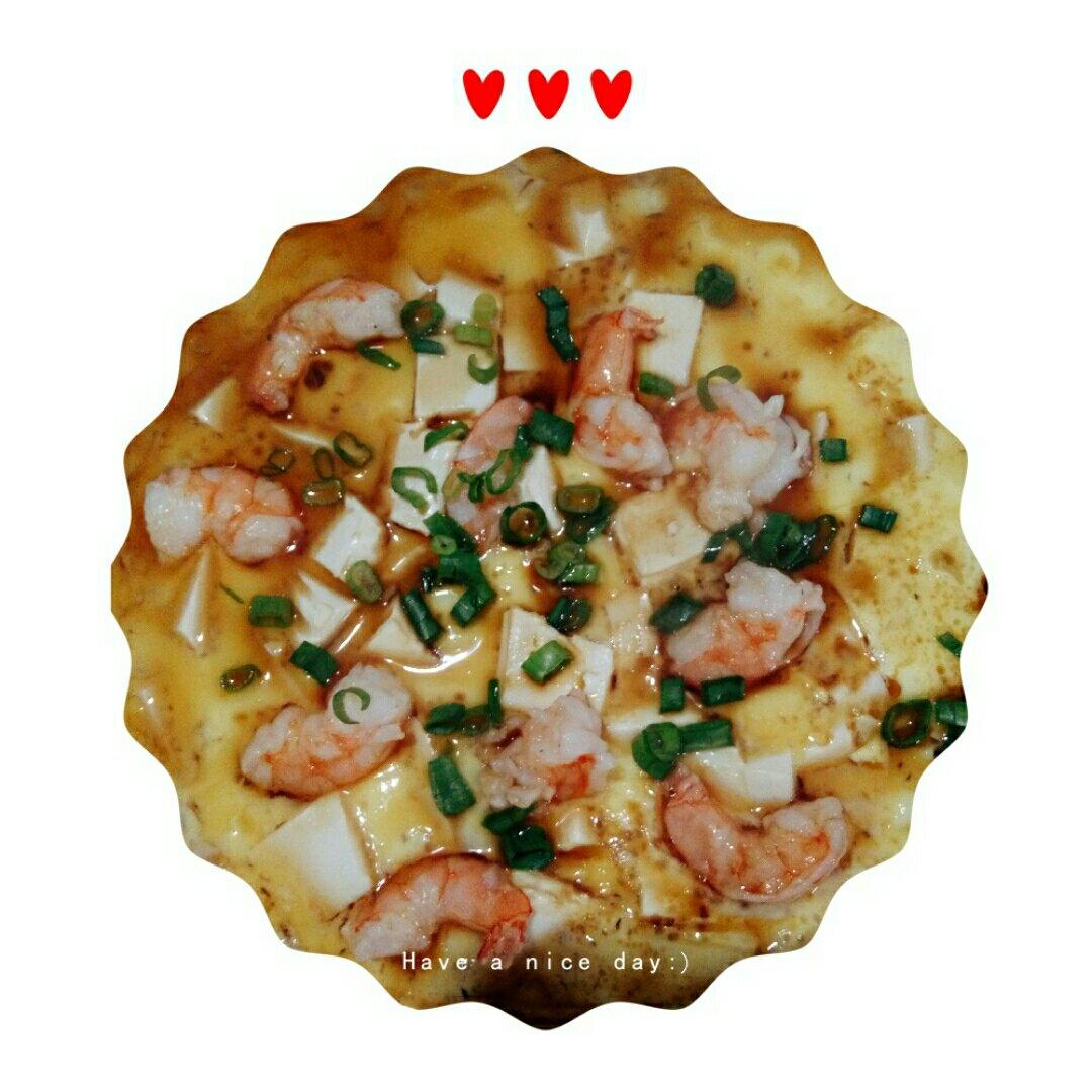 虾仁豆腐蒸水蛋