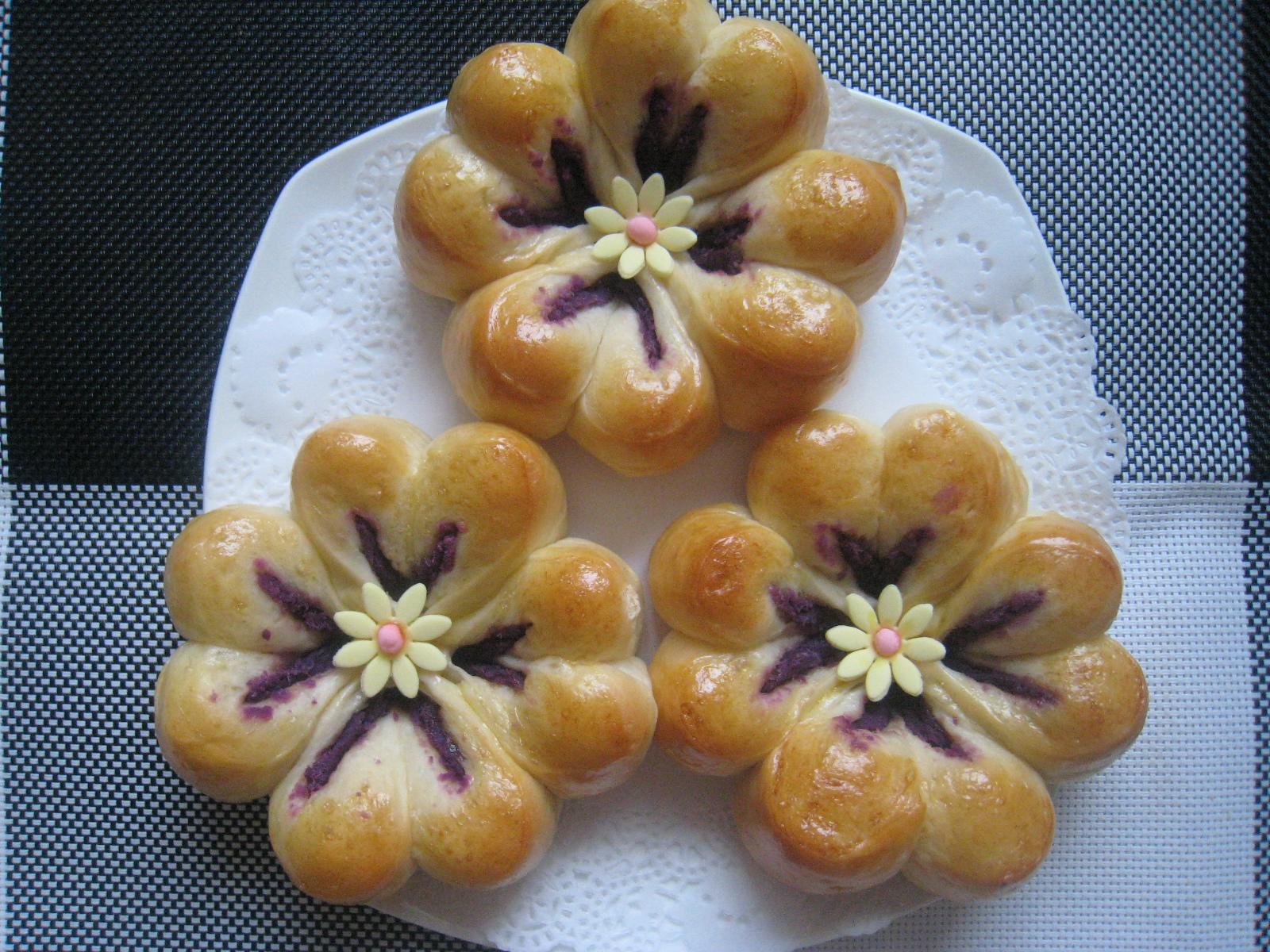代表幸福的——四叶草紫薯面包的做法