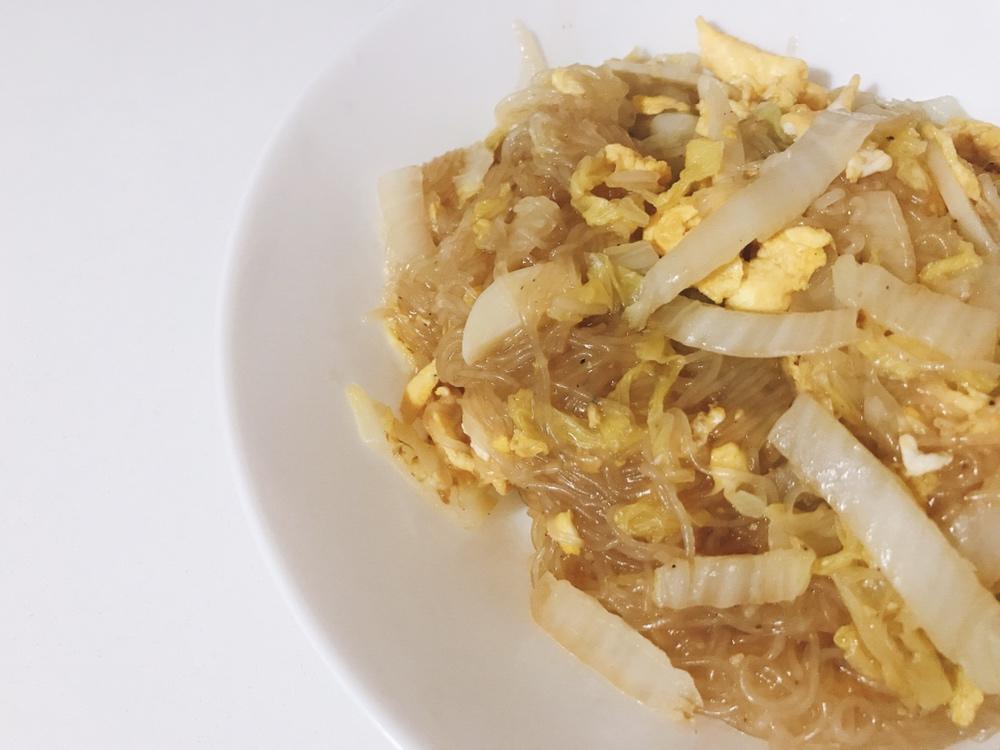 包菜粉丝炒鸡蛋