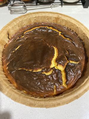 生酮 6寸巴斯克生日蛋糕（彩虹星空主题🌃低卡无糖奶油芝士版，0卡燕麦纤维粉应用实验5号）的做法 步骤8