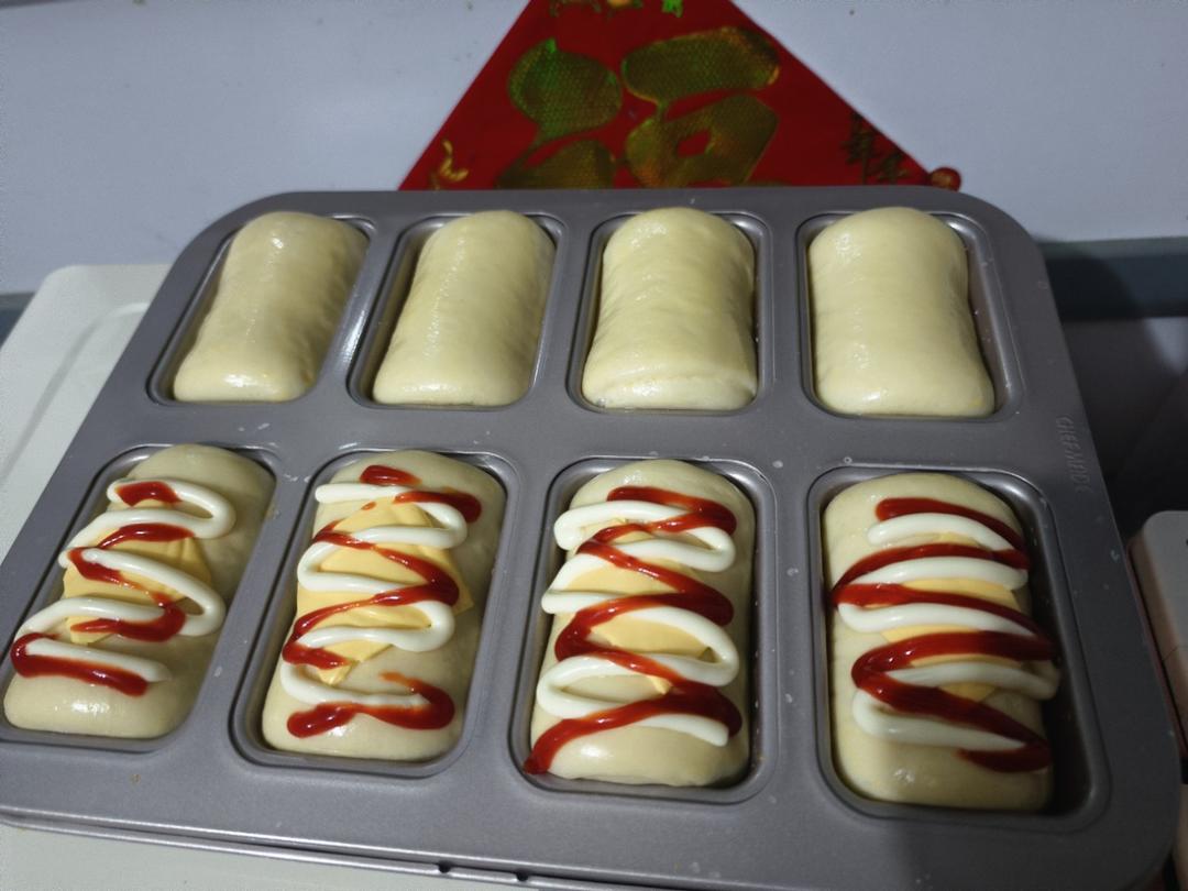 可爱的火腿芝士小面包｜一次发酵，早餐可以n刷的面包