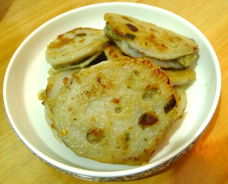 香煎葱香藕夹