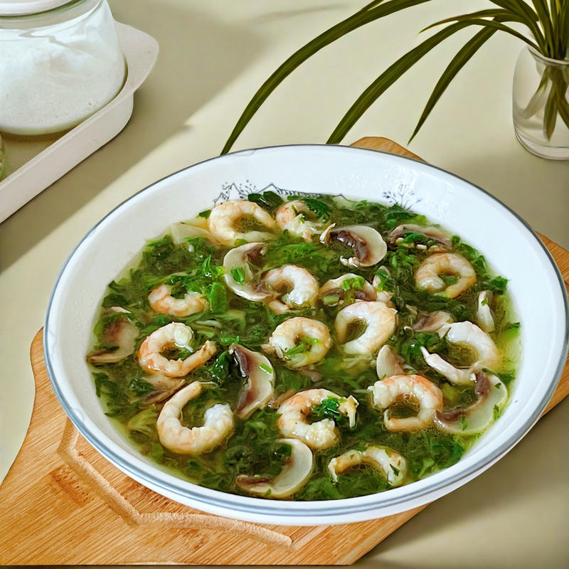 【春日时鲜】开洋荠菜蘑菇羹