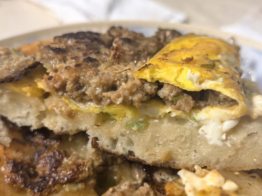 发面葱花肉饼～最好吃的早餐饼