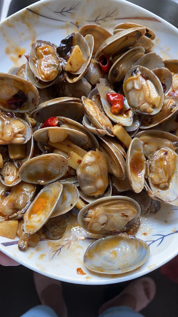 秒杀路边摊巨好吃的爆炒花甲辣炒花蛤