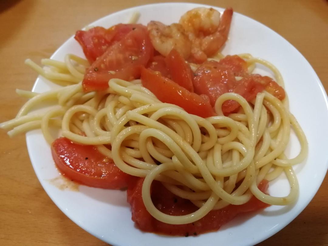 番茄虾仁意面