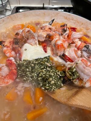南瓜海虾意大利烩饭—就爱这有个夹生的饭的做法 步骤7