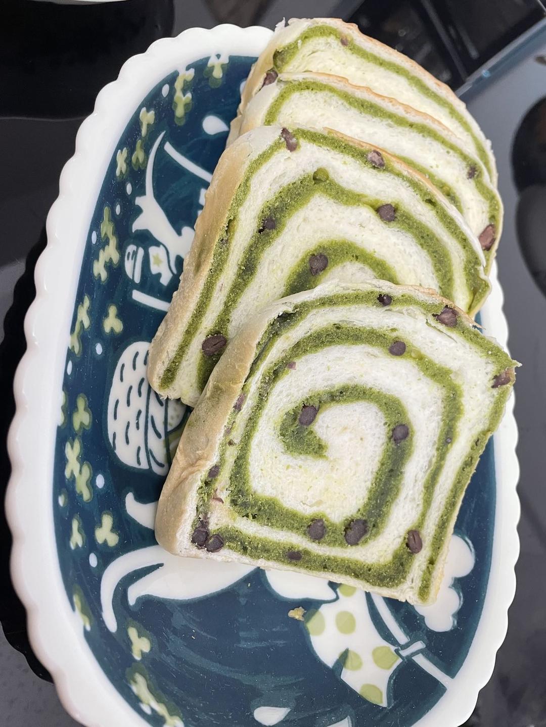 抹茶红豆馅吐司