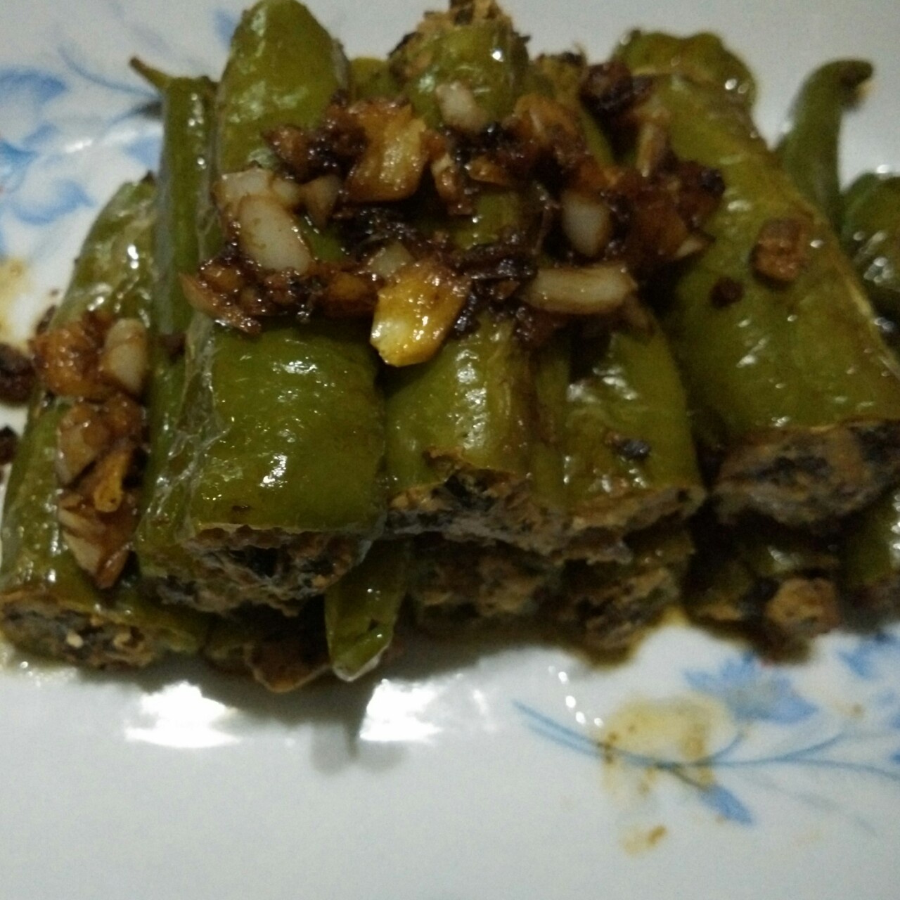 肉馅辣椒-新手下厨 stuffed Chili pepper