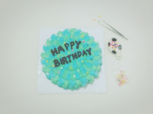 渐变色奶油蛋糕装饰