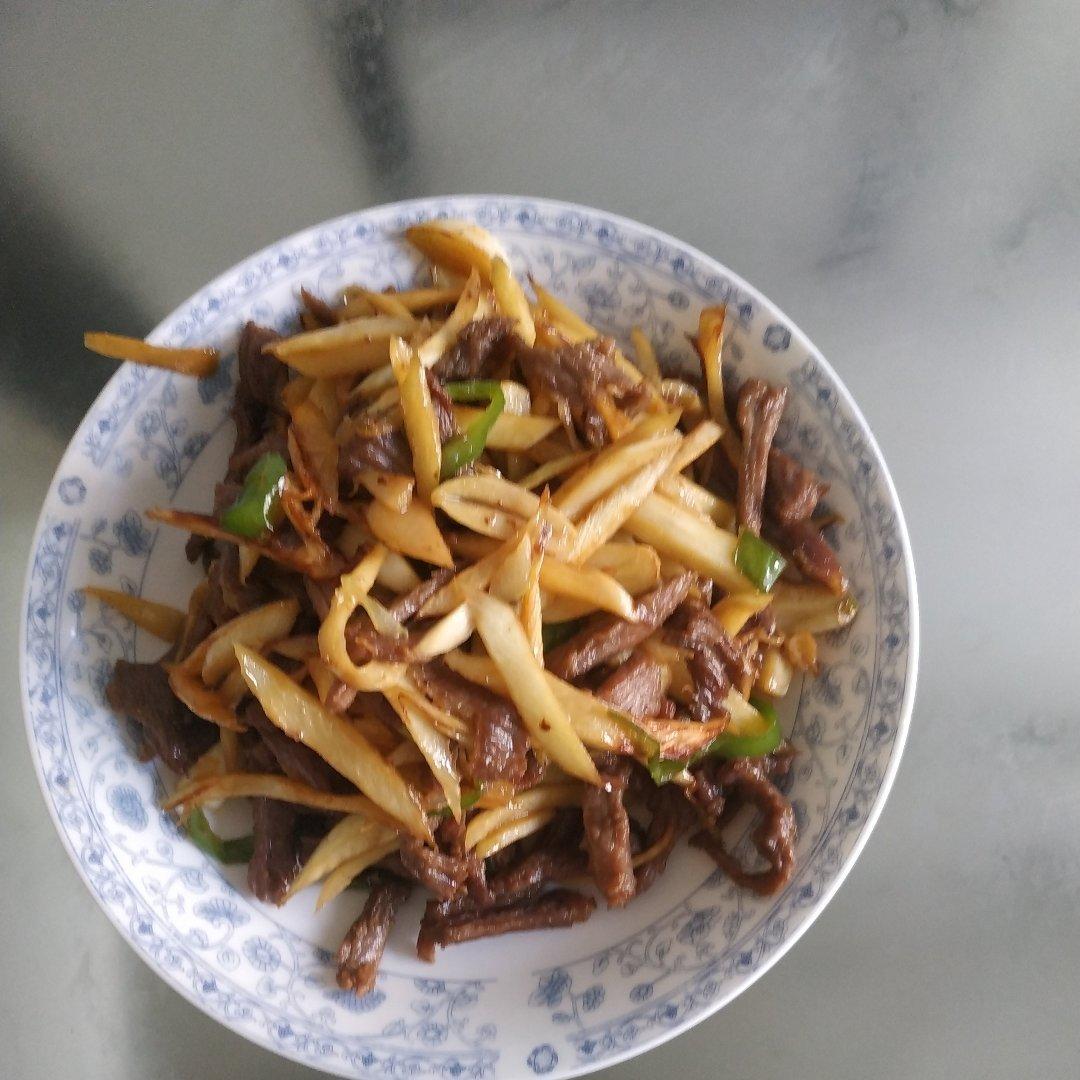 茭瓜(茭白)炒牛肉