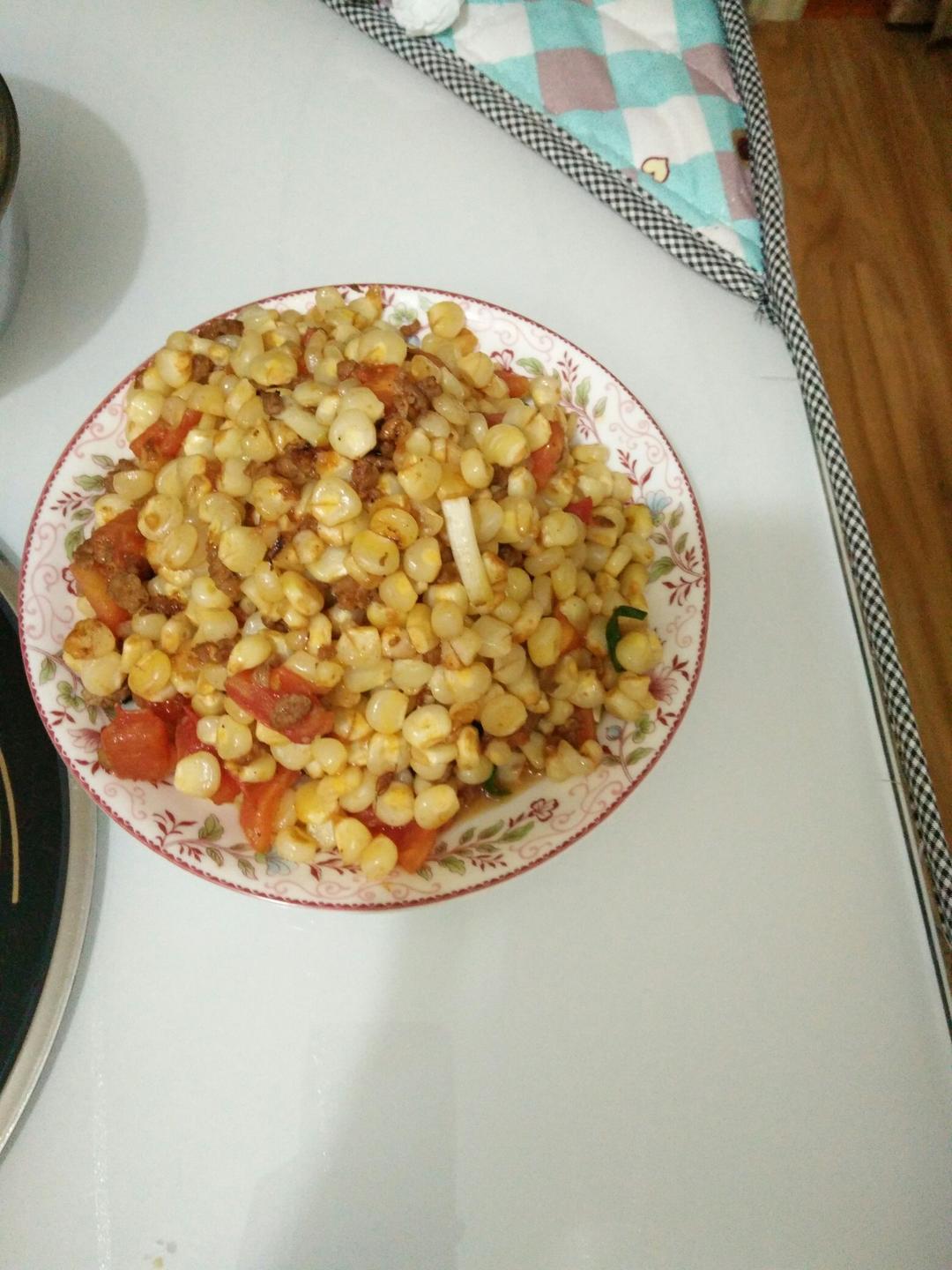 玉米炒肉末【超级下饭的快手家常菜】