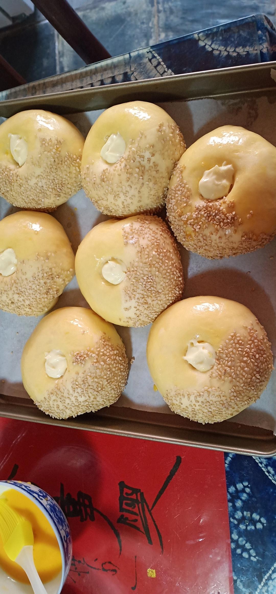 日式芝麻红豆包｜香甜柔软