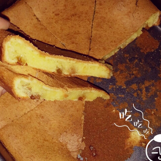 超好吃的奶香葡萄干脆烤年糕