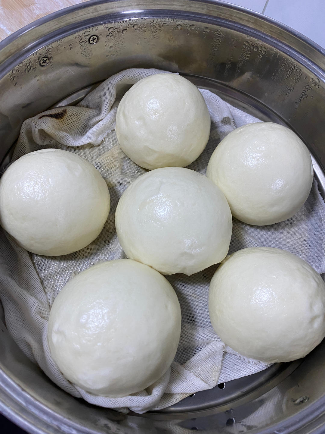 烫面馒头（一次发酵，个个水光肌）