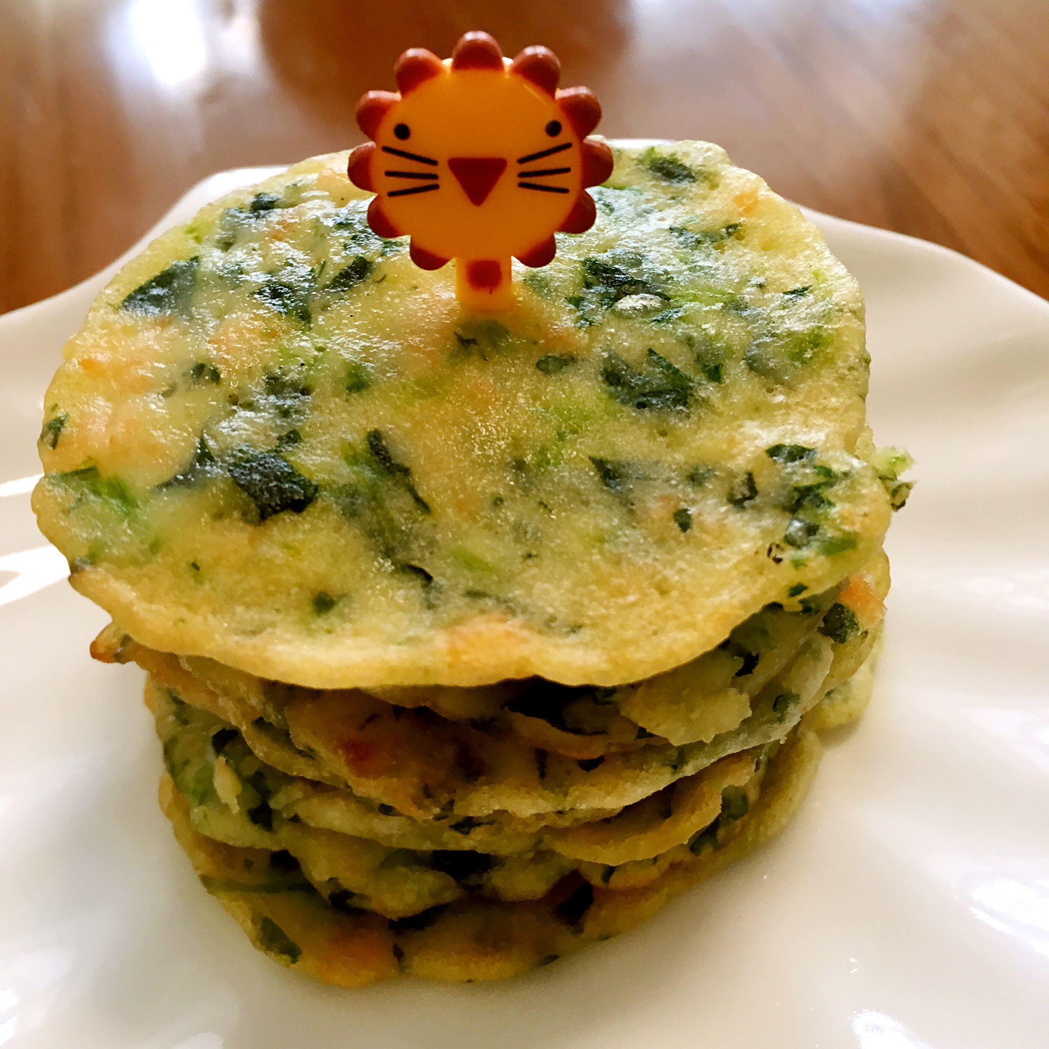 橙香三文鱼菠菜鸡蛋饼【宝宝营养早餐系列】