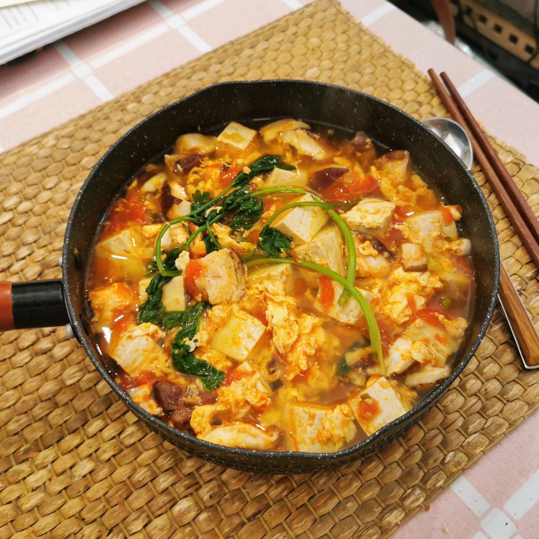 西红柿菌菇豆腐汤