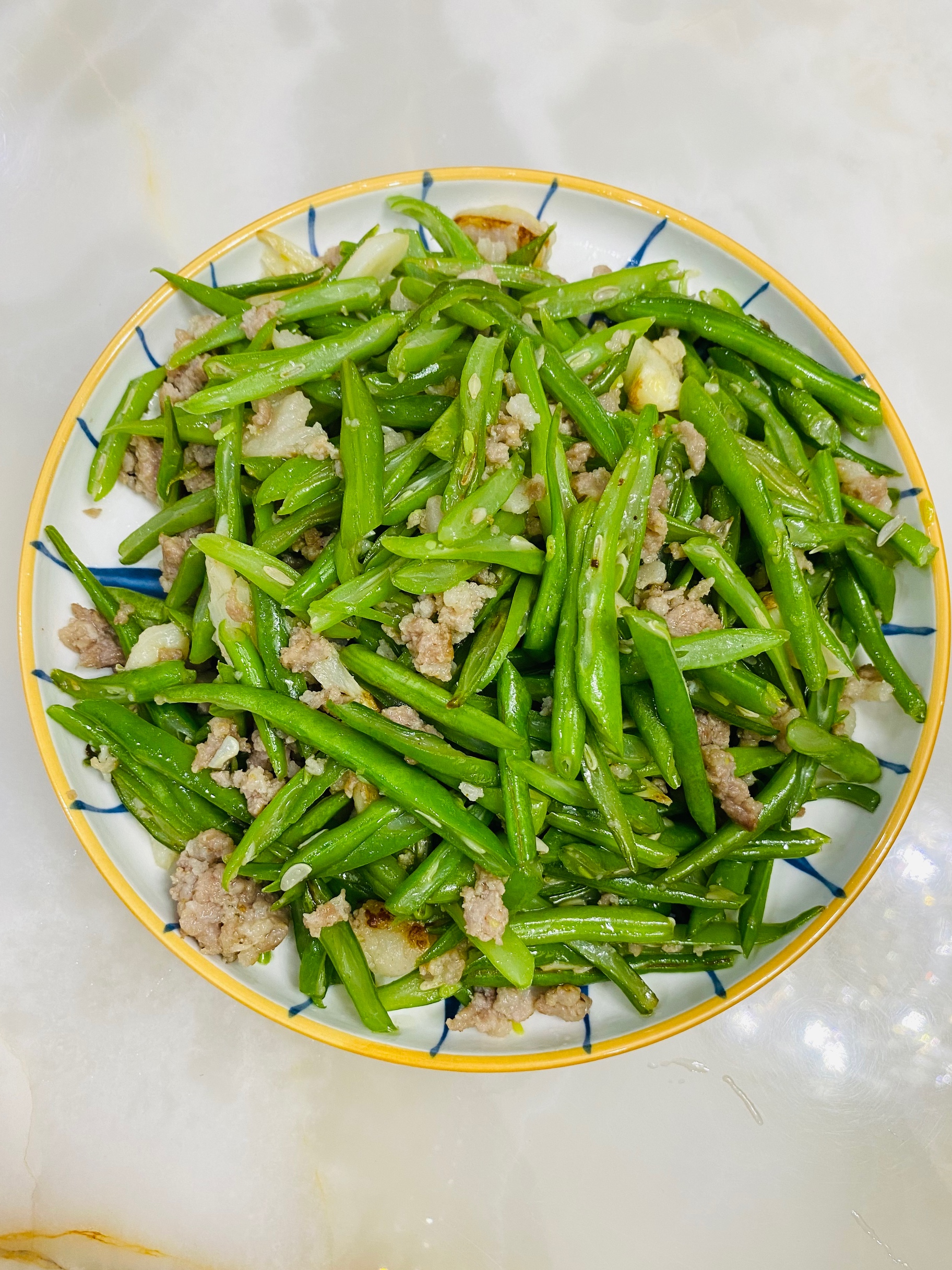 菜：瘦肉炒四季豆