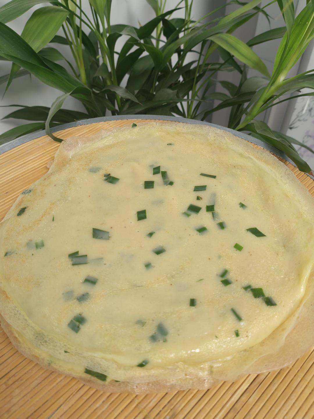 陕北正宗摊韭菜鸡蛋饼子