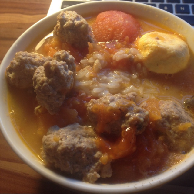 亲子番茄丸子盖饭