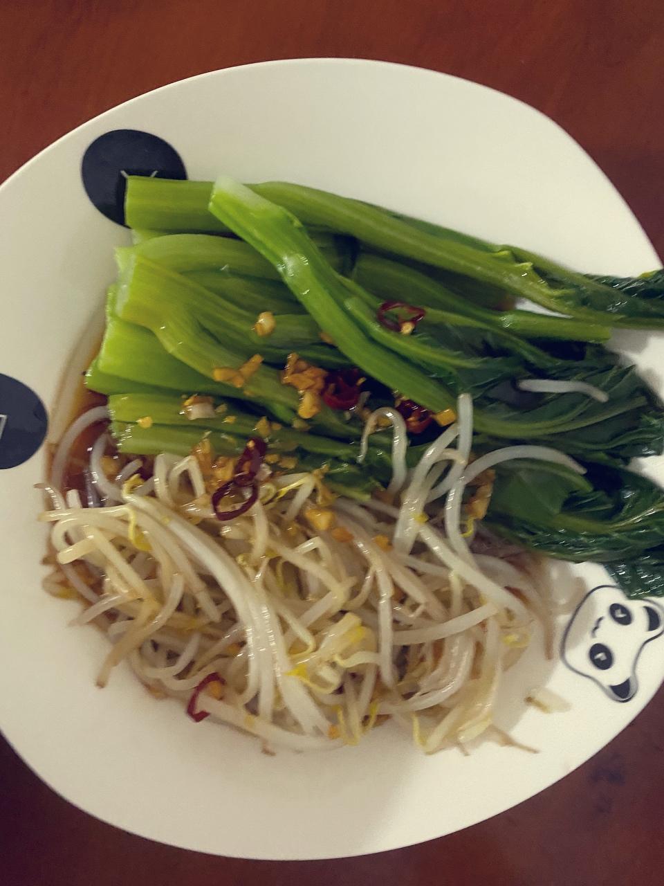 蒜泥菜心绿豆芽