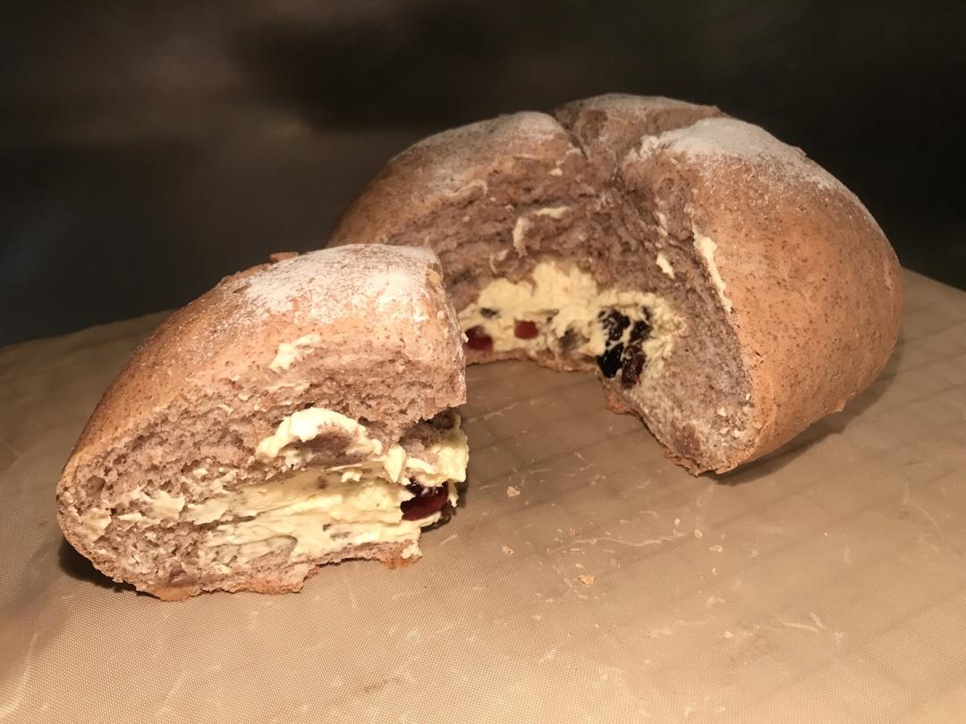 抹茶乳酪全麦乡村面包