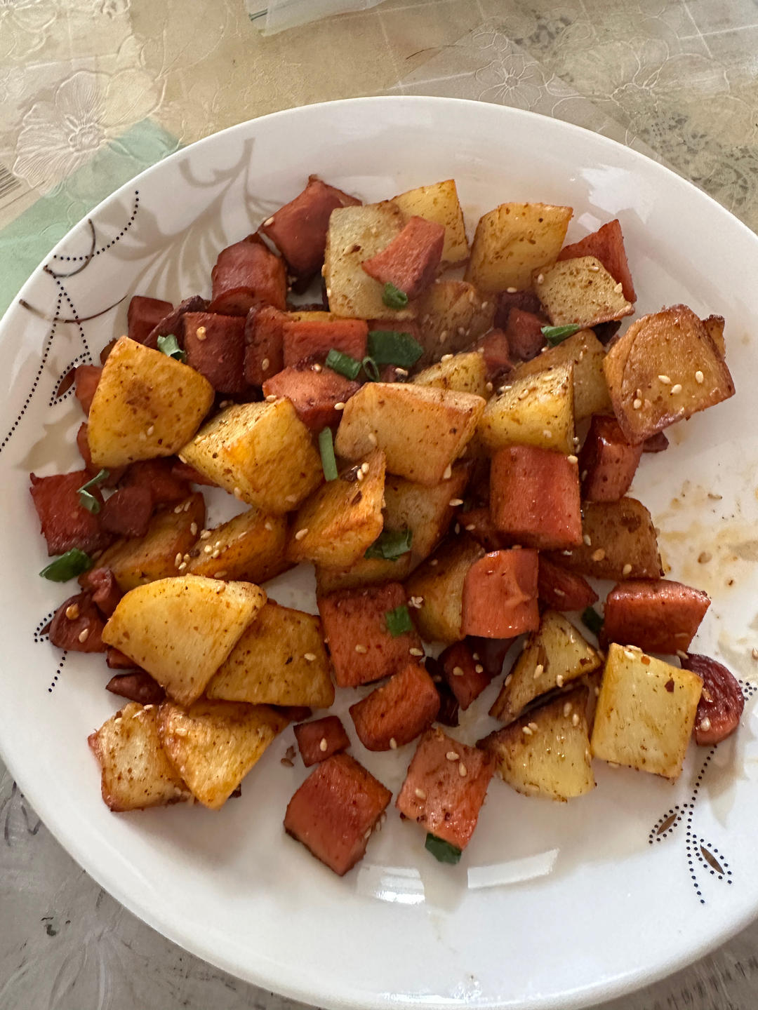 烧烤风味的土豆小香肠