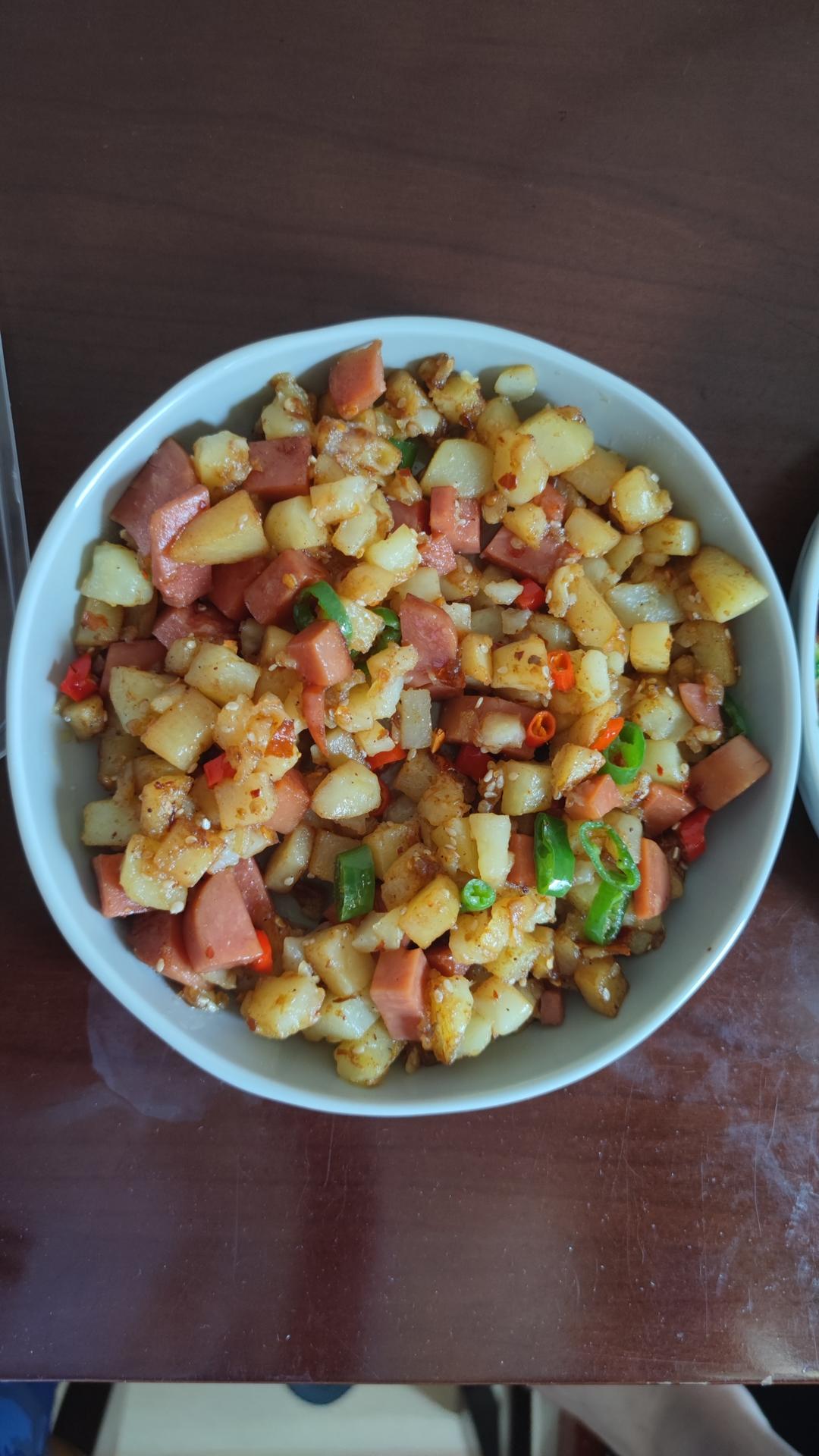 烧烤风味的土豆小香肠