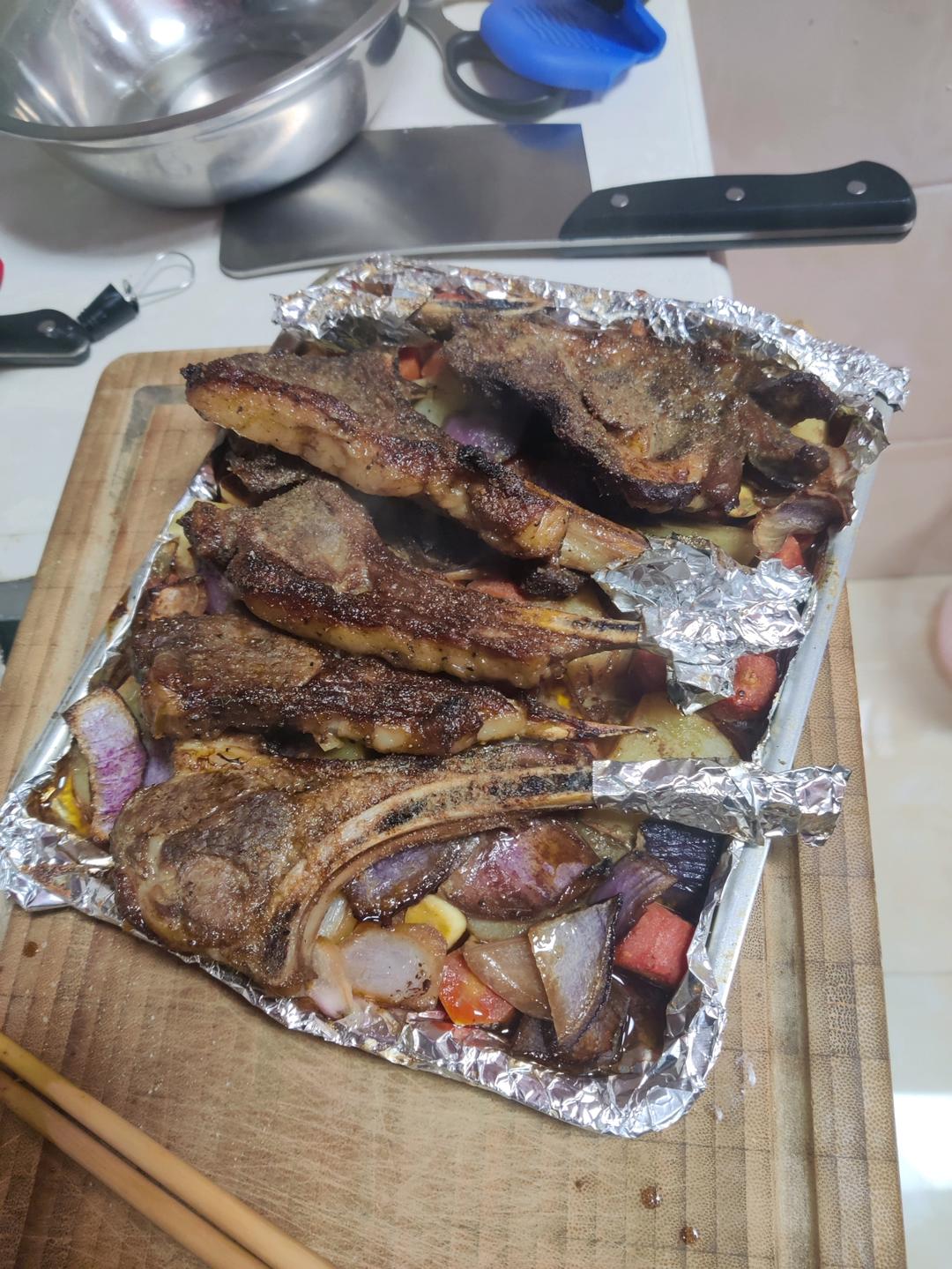 超好吃的烤羊排烤箱版