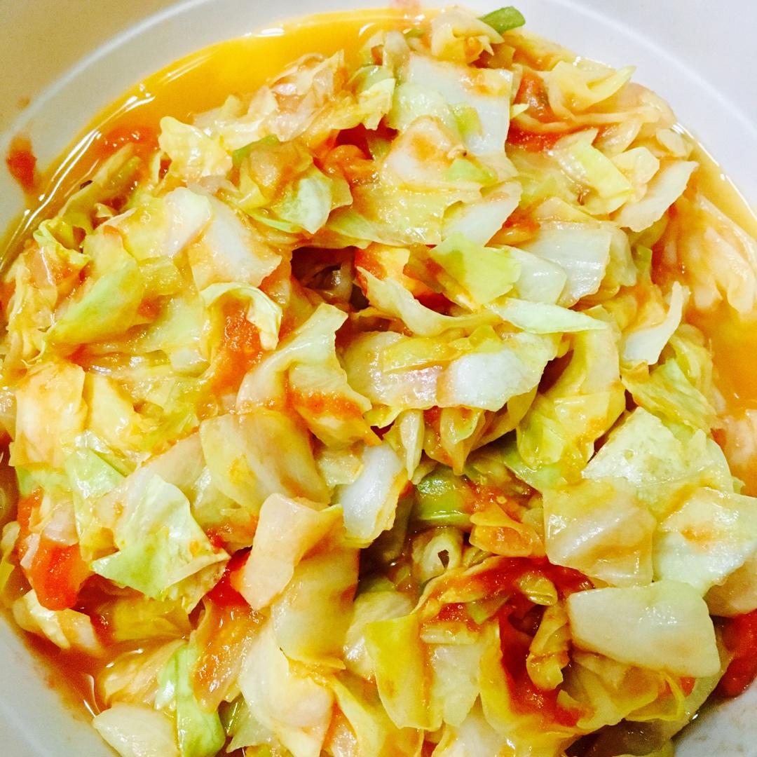 番茄炝炒圆白菜