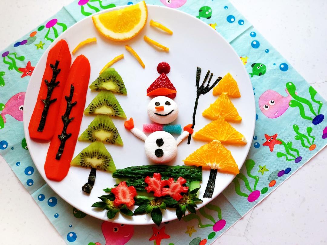 手机用户5680_3vkn做的小雪人水果拼盘