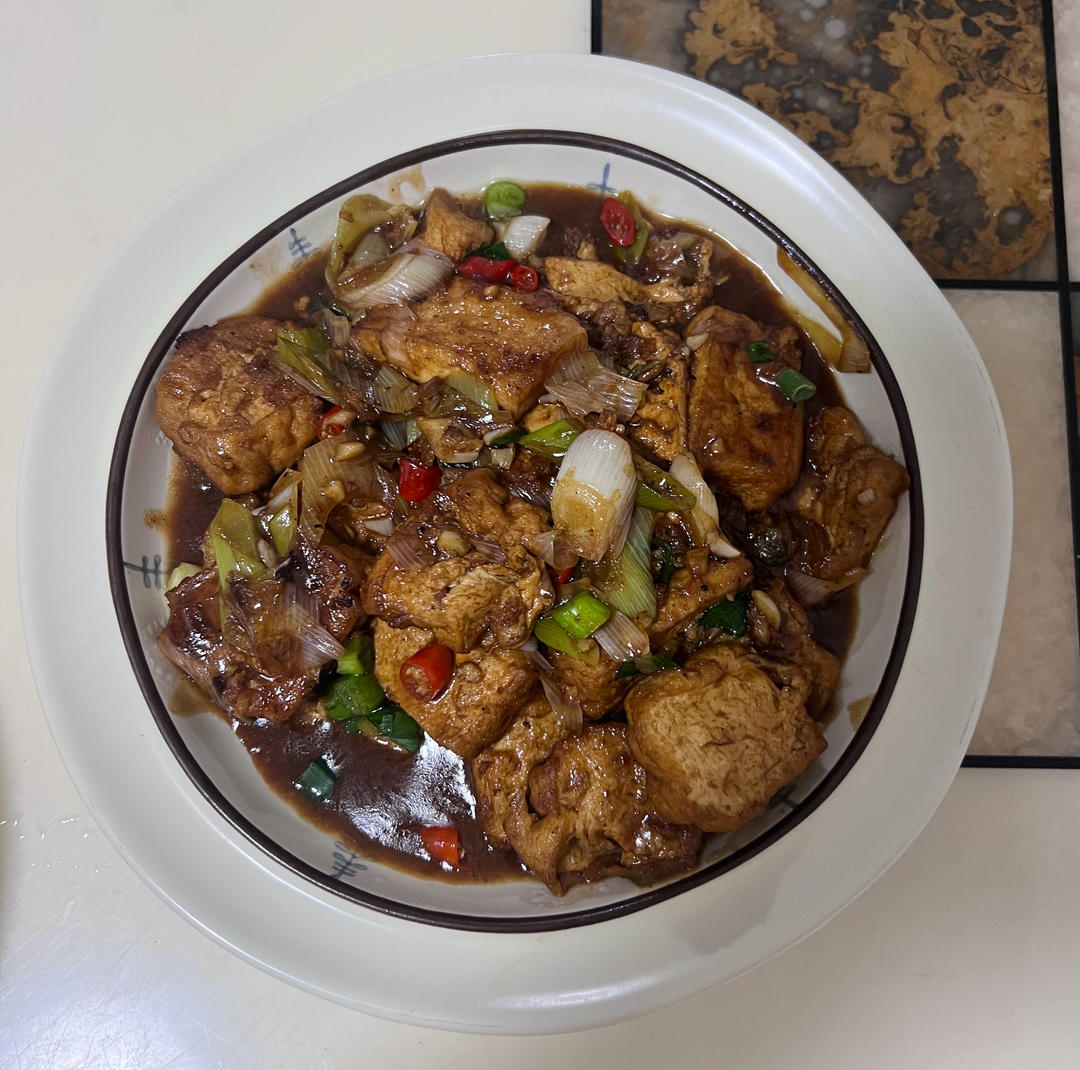 葱烧豆腐