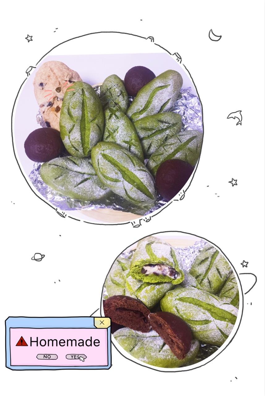 抹茶蜜彩豆奶酪包