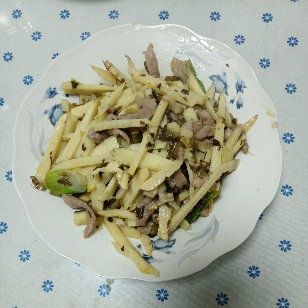 雪菜冬笋炒肉丝