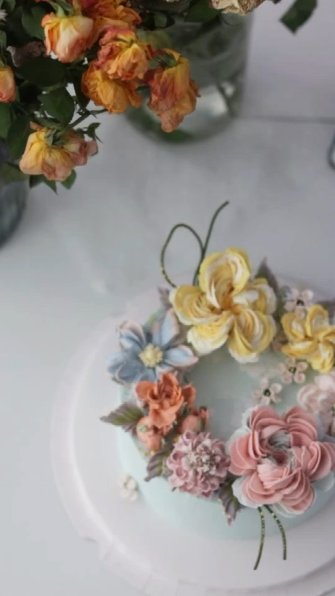 colorful奶油霜裱花蛋糕
