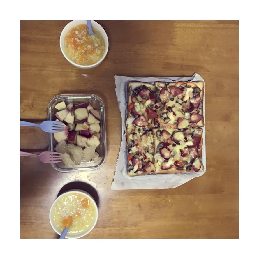 吐司培根小批萨