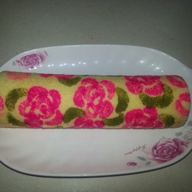 手绘蛋糕卷之花开富贵玫瑰卷