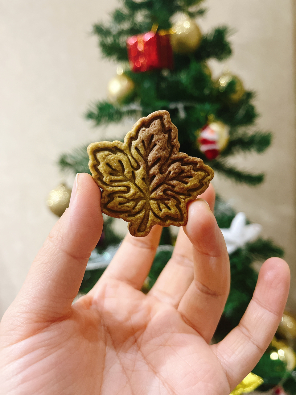 超简单🔥圣诞压纹曲奇饼干🎄原味巧克力抹茶三种口味