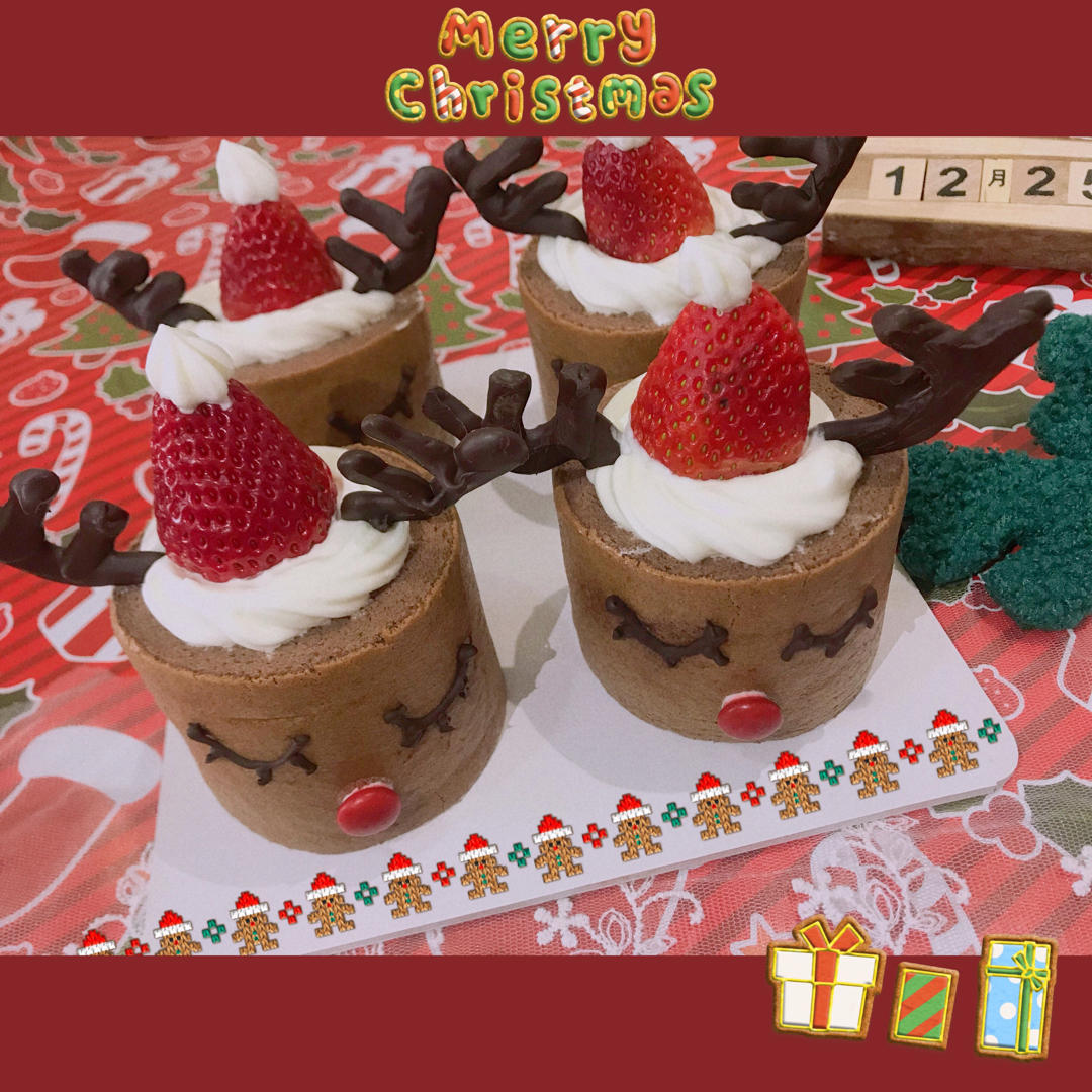 圣诞麋鹿蛋糕卷