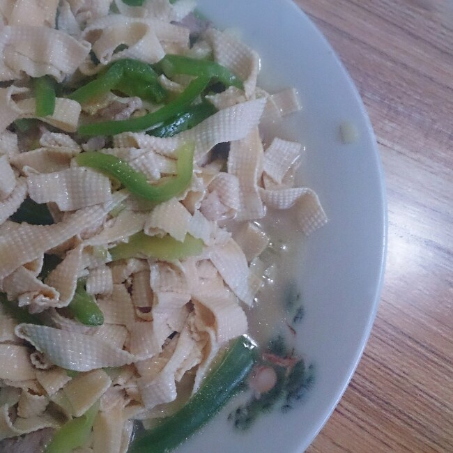 尖椒炒豆皮