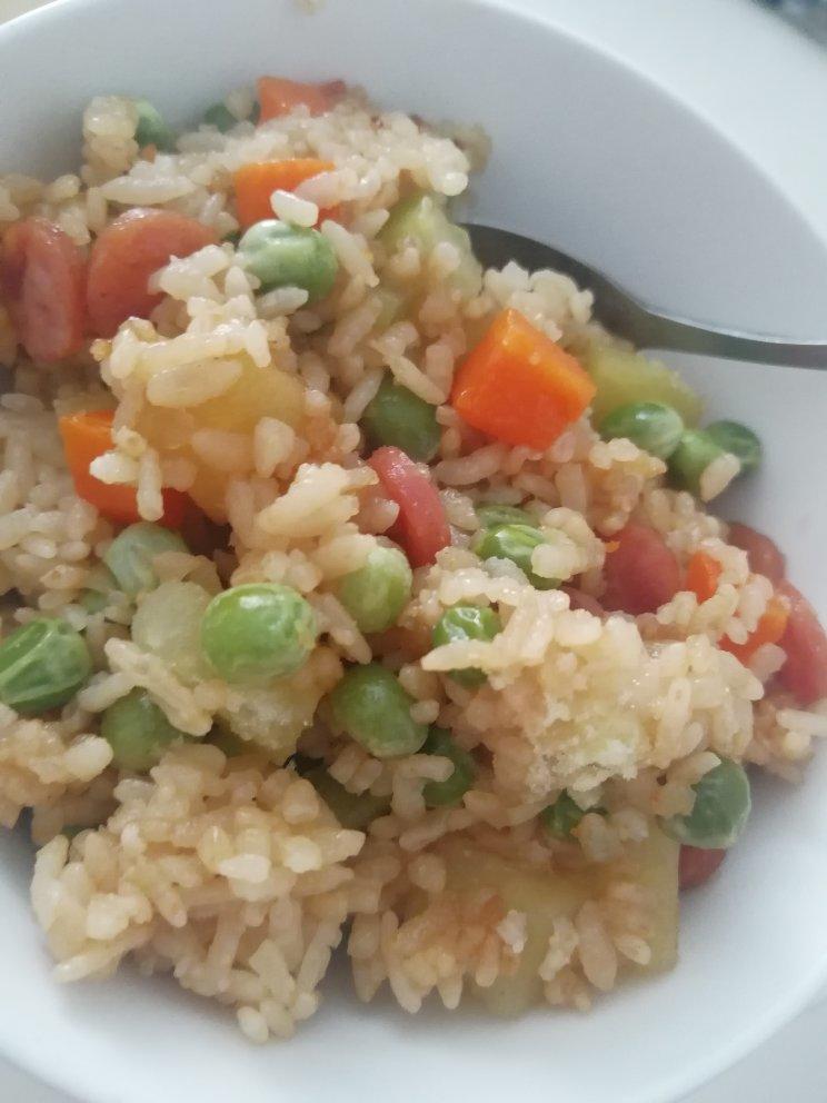 第一次做的电饭锅焖饭