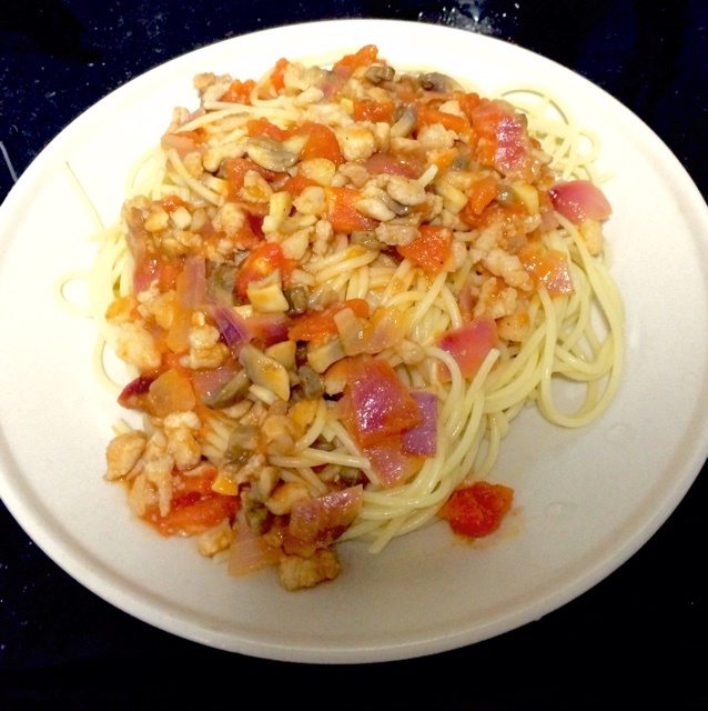 蕃茄蘑菇肉酱意大利面