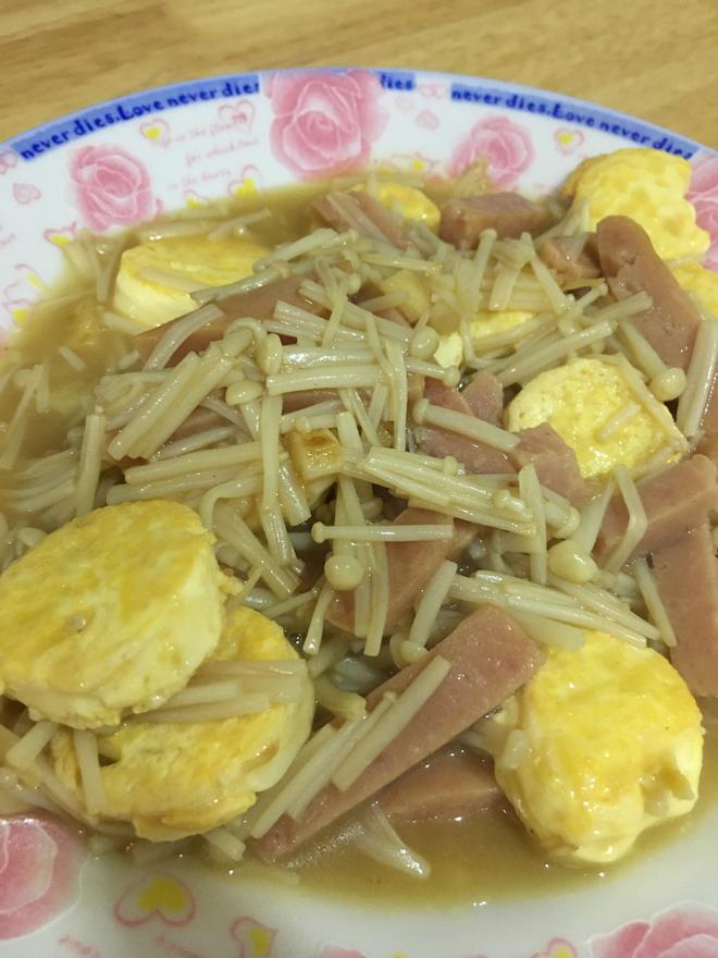 金针菇火腿日本豆腐的做法