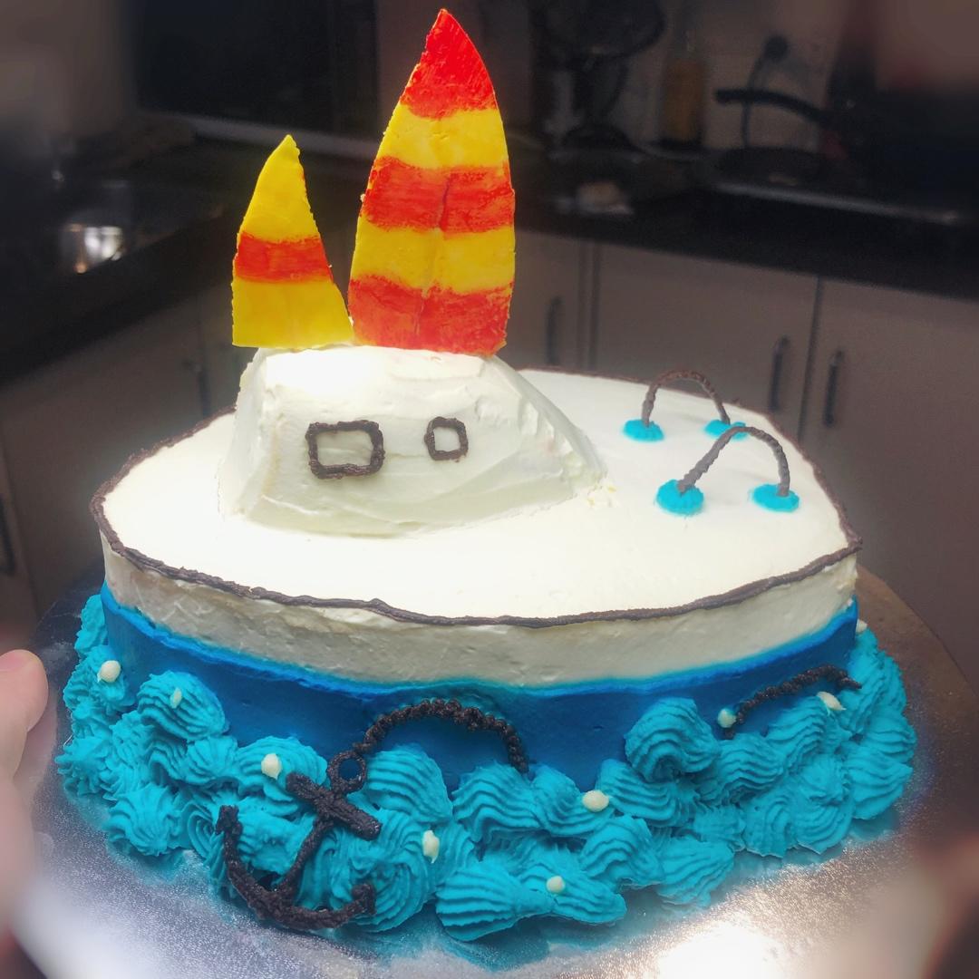 十字彩虹0426做的帆船生日蛋糕 帆船蛋糕
