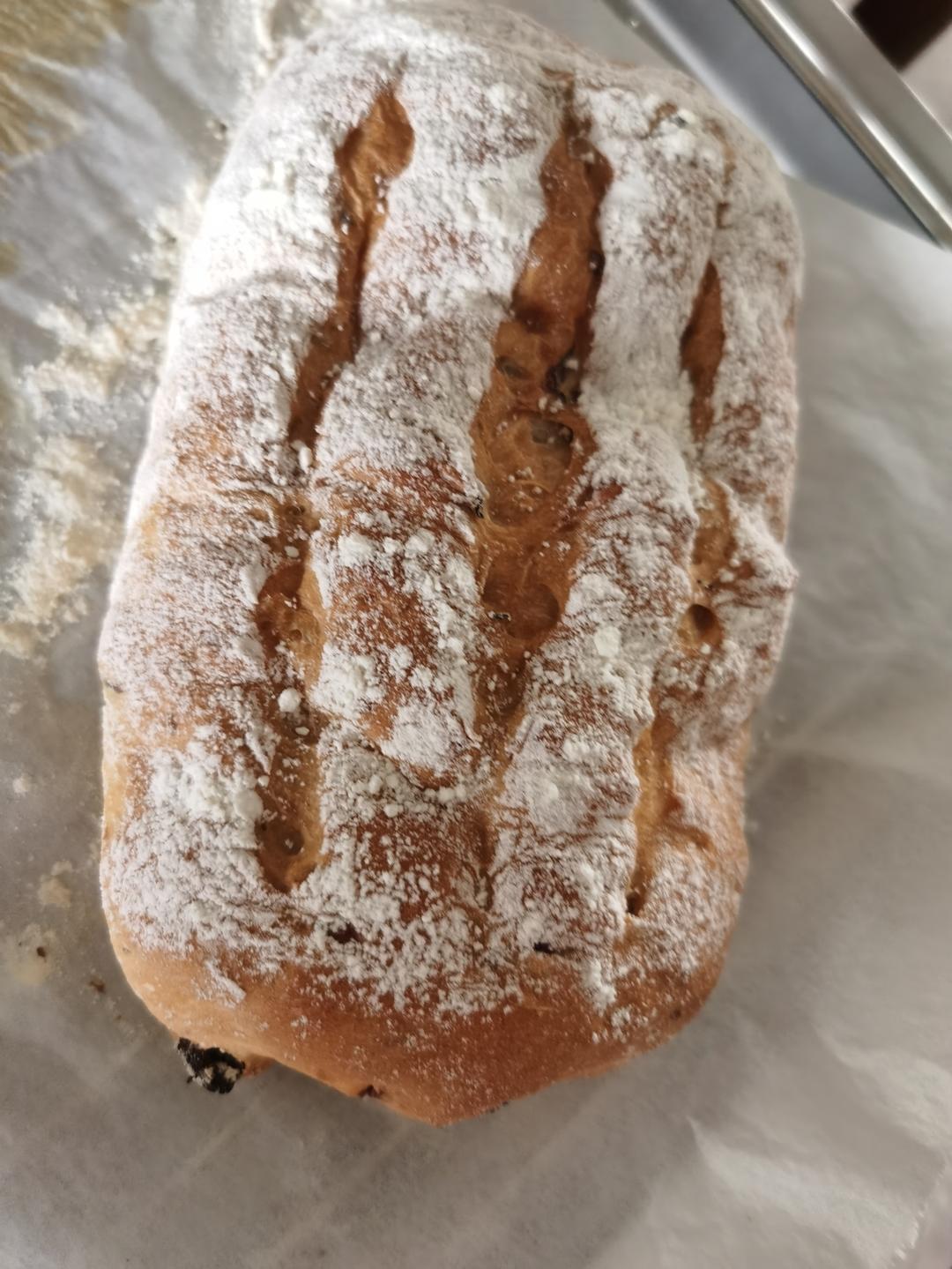 🥖黑芝麻蔓越莓面包｜无油糖无需揉面🉑