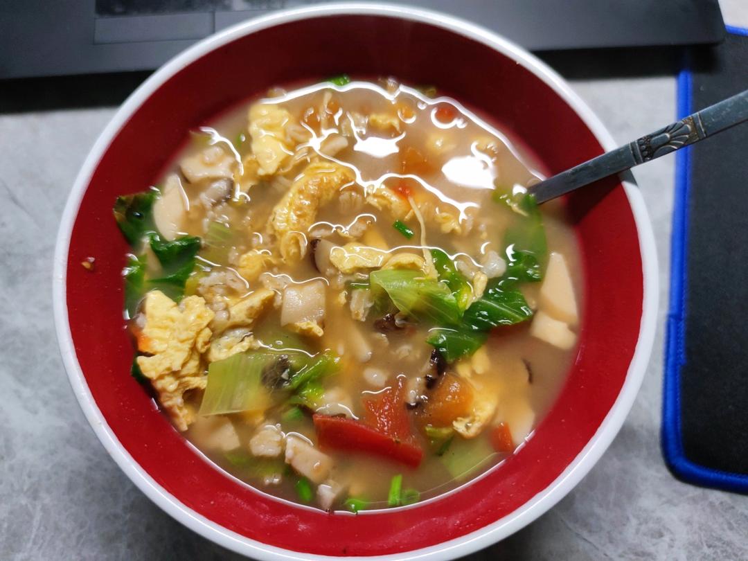 番茄鸡蛋无米燕麦粥