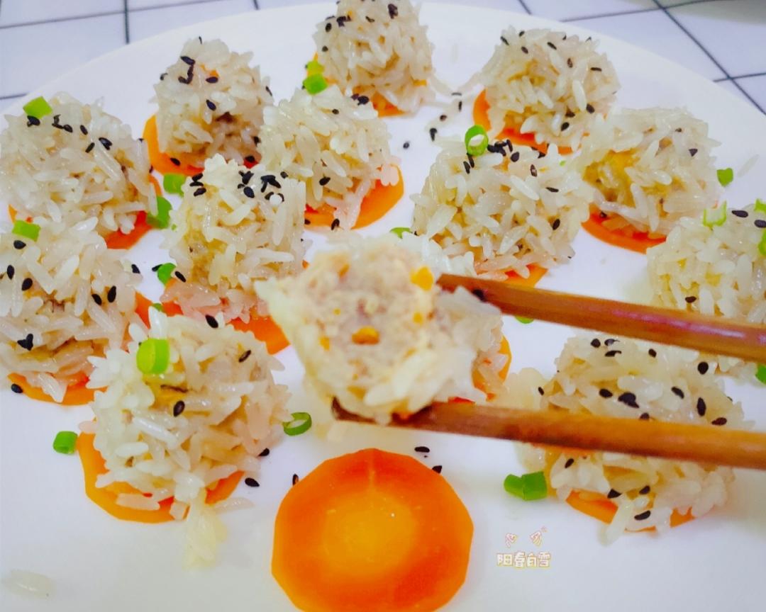 珍珠圆子  糯米丸子 珍珠糯米肉丸子 宝宝改良版（适合一岁多以上婴幼儿辅食）的做法