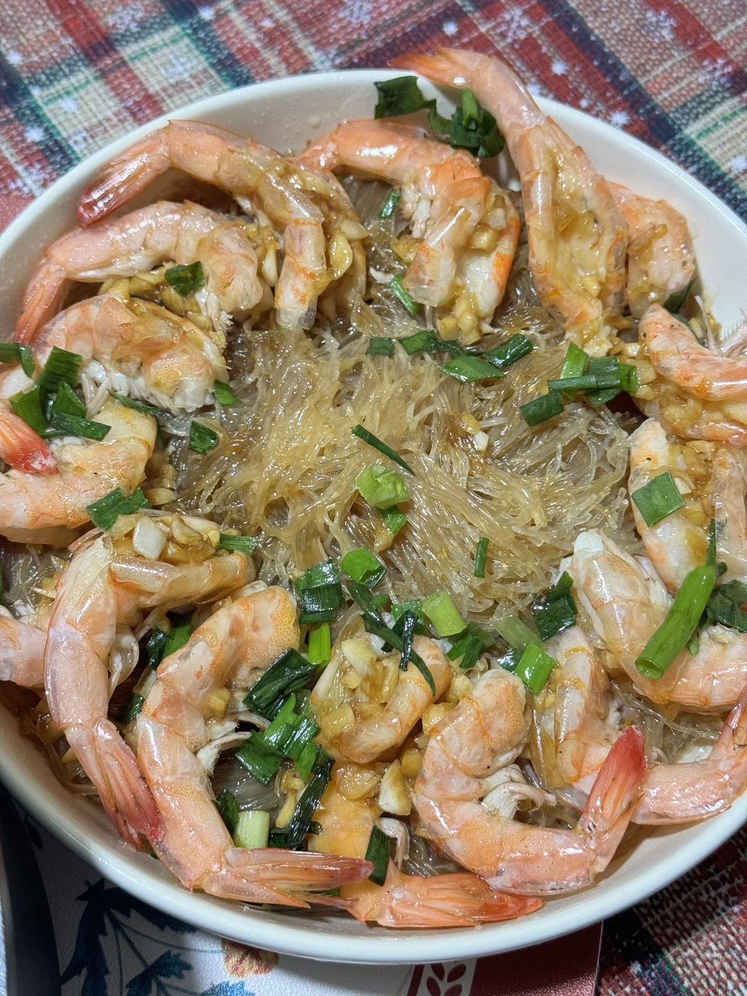 蒜蓉粉丝蒸虾（去虾头版）