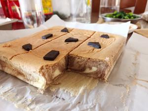 大理石纹可可轻乳酪蛋糕（可可粉/消耗奶油奶酪/不用黄油/八寸方盘）的做法 步骤28